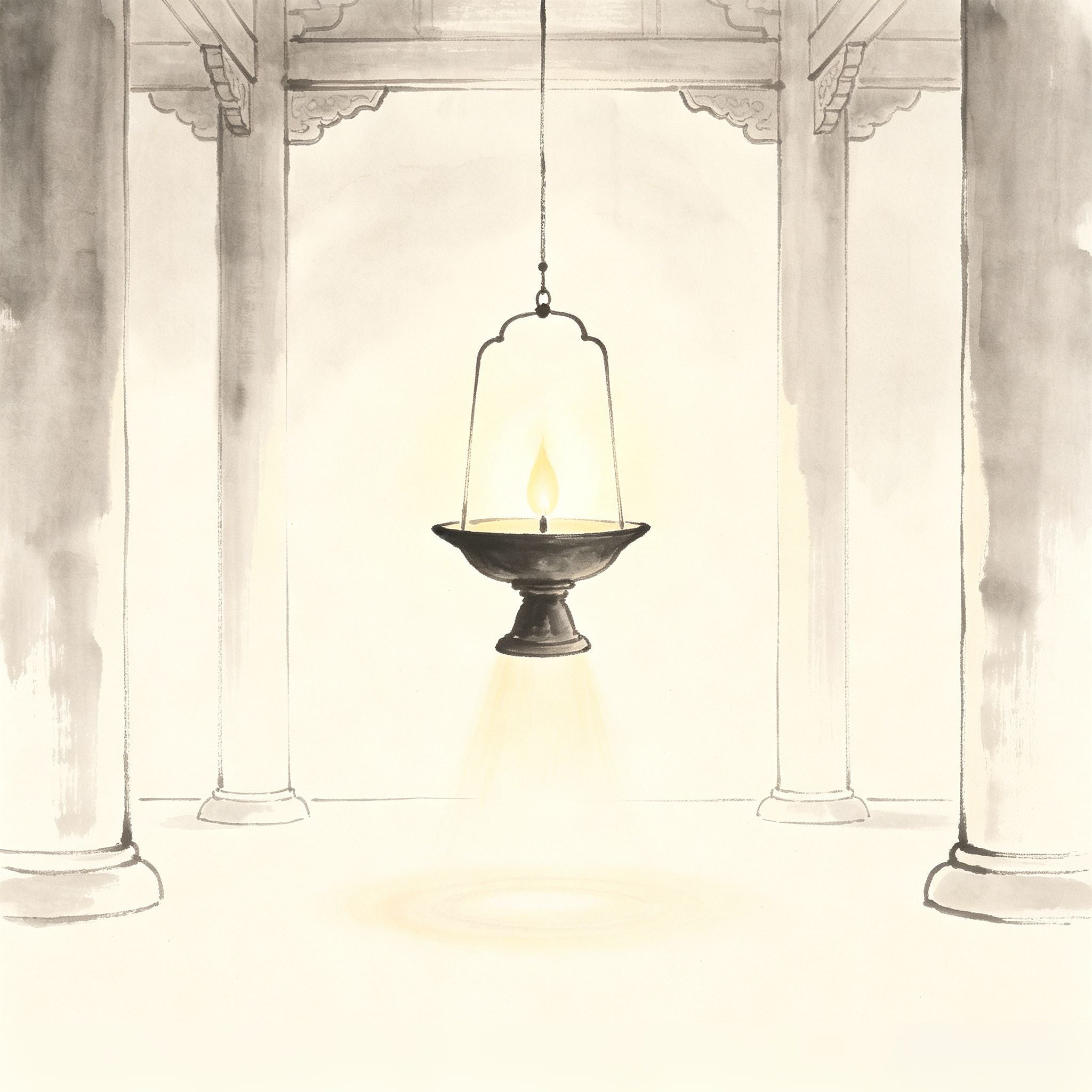 Eternal Light Lamp (常明灯) burning on a Taoist altar