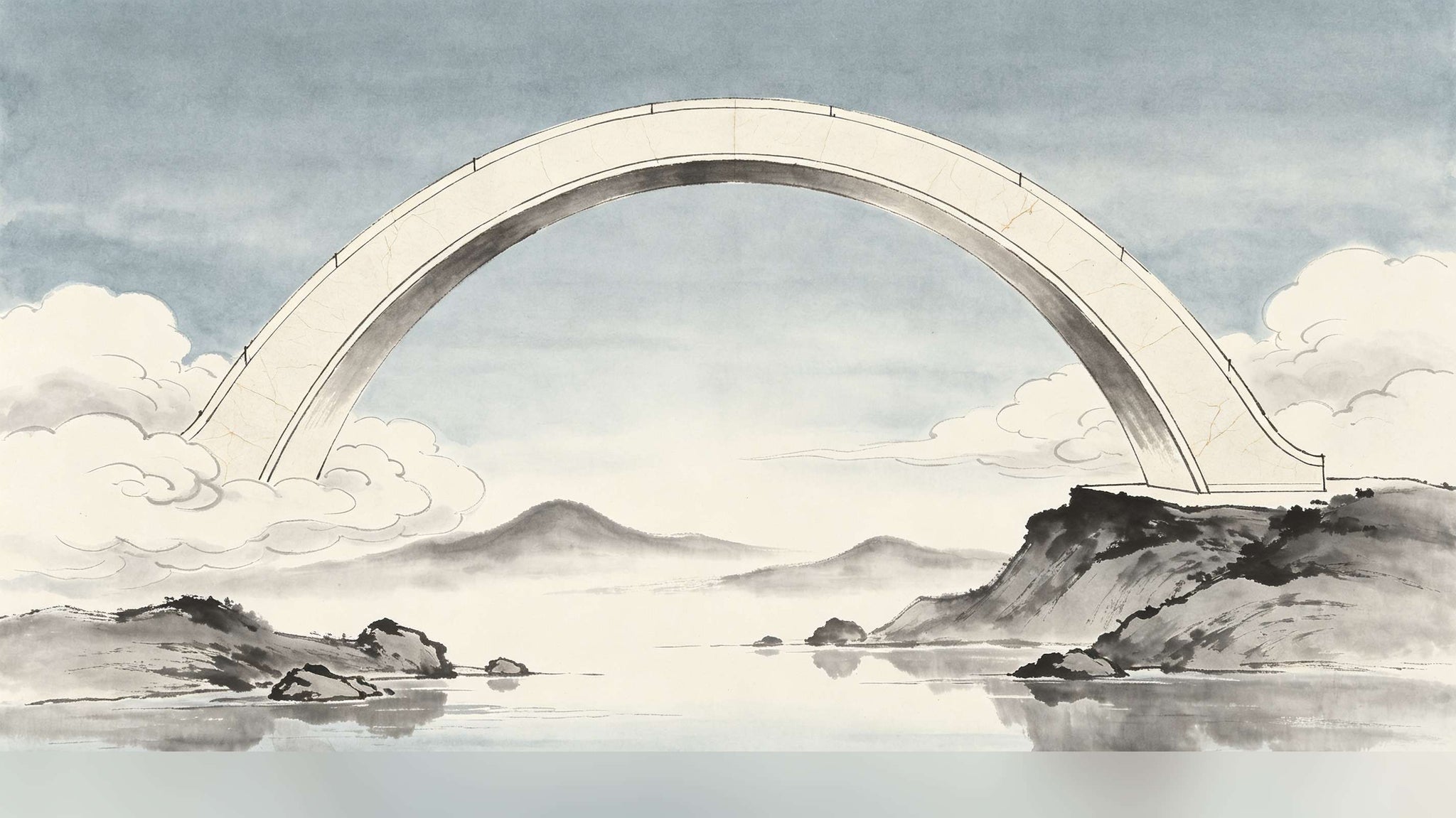 Ascending Immortal Dharma Bridge (升仙法桥) ritual paper structure used in Zhengyi Taoist salvation ceremony