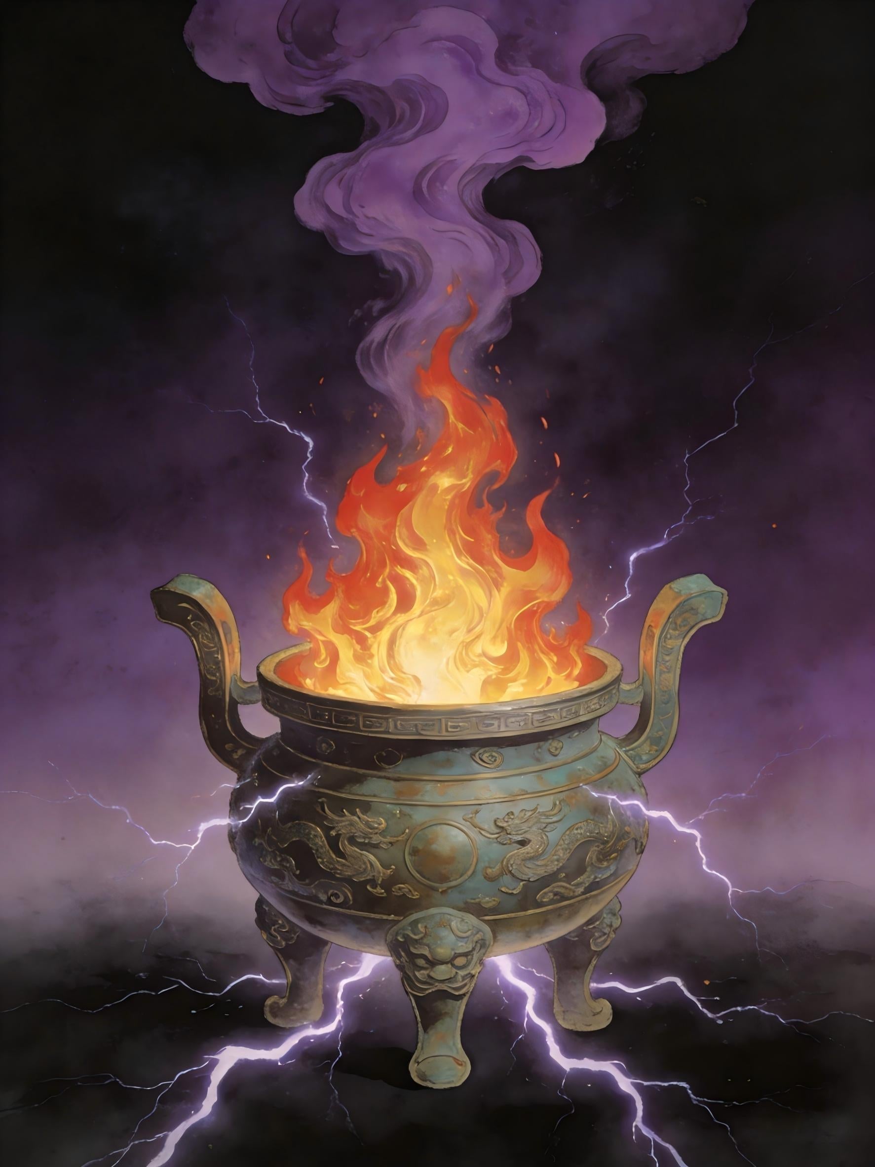 Alchemical furnace firing process - Neidan transformation with intense heat