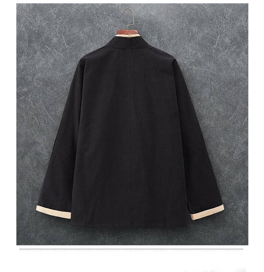 Stylish Serenity Daoist Robe Scholarly Outfit Chinese Hanfu Jacket