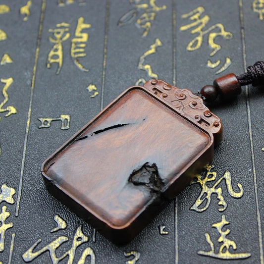 Daoist Thunderstruck Jujube Wood Peace Talisman Plaque