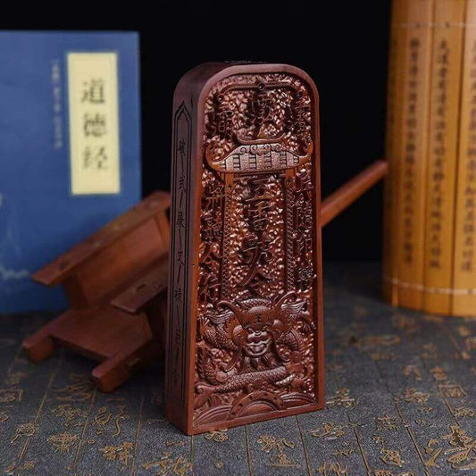 Taoist Ritual Implements Thunder struck Jujube Wood Five Thunder Command Plaque Token