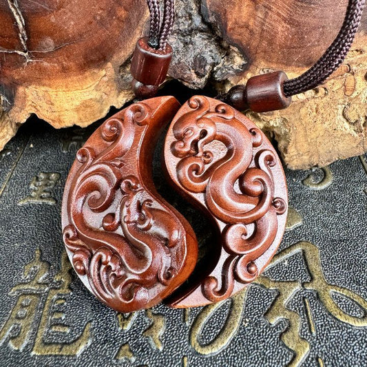 Taoism yin and yang couples' pendant auspiciousness of Loong and phoenix lovers' ornament