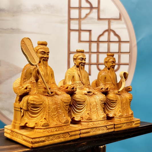 Authentic Consecrated Thuja-Wood Statue – The Three Pure Ones