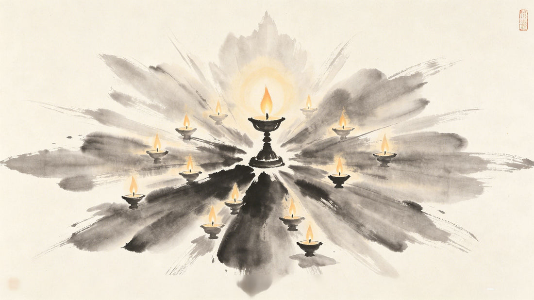 Fen Deng 分灯 — Taoist lamp division ritual lighting all altar lamps from a single primordial flame