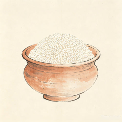 Zhen Mi 镇米 — consecrated rice offering arranged for a Taoist jiao ceremony