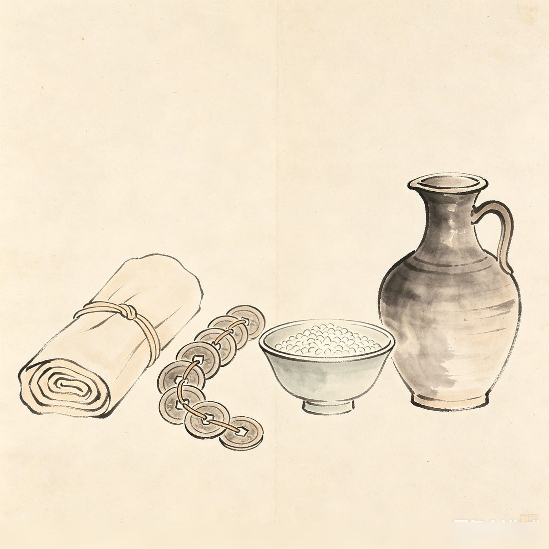 镇信 Zhen Xin — the complete set of token offerings arranged for a Taoist jiao ceremony