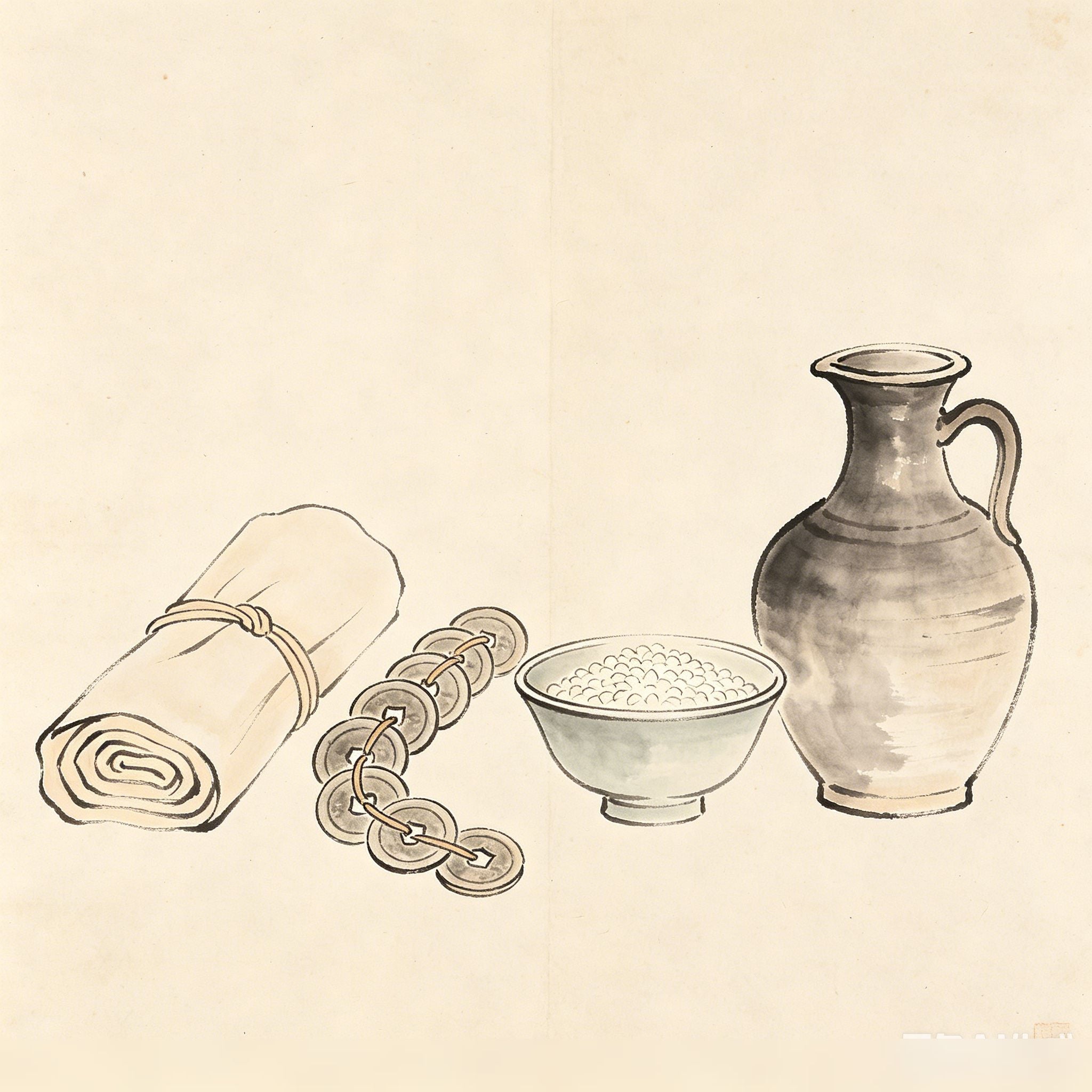 镇信 Zhen Xin — the complete set of token offerings arranged for a Taoist jiao ceremony