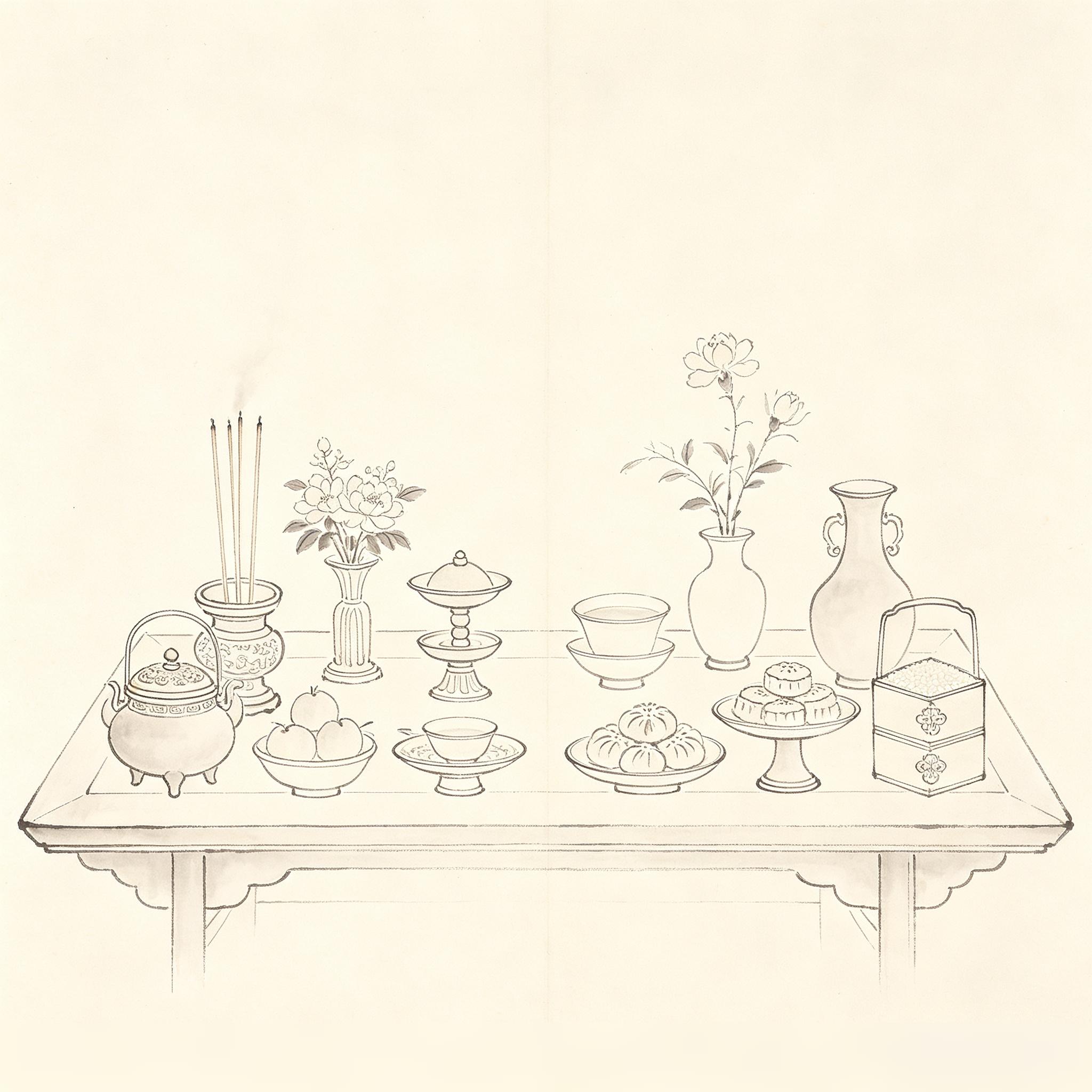 十献 Taoist ten offerings ritual altar arrangement