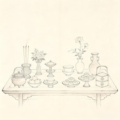 十献 Taoist ten offerings ritual altar arrangement