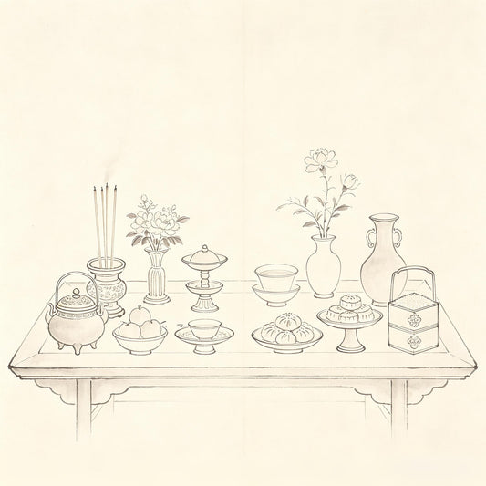 十献 Taoist ten offerings ritual altar arrangement