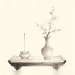 香花 - Taoist incense and flower offerings arranged on a ritual altar