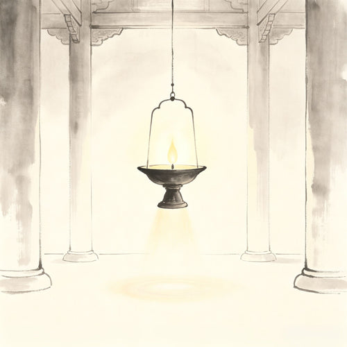 Eternal Light Lamp (常明灯) burning on a Taoist altar