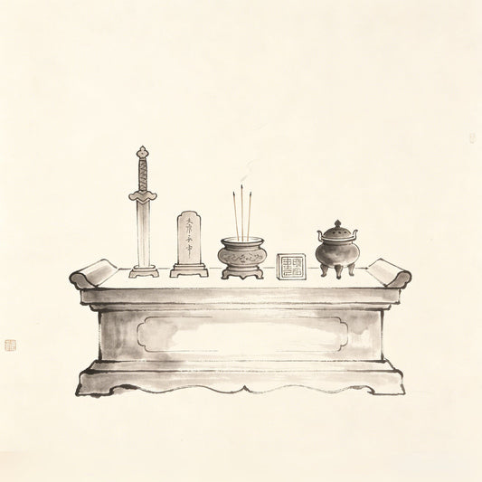 法坛 — a consecrated Taoist dharma altar prepared for liturgical ceremony