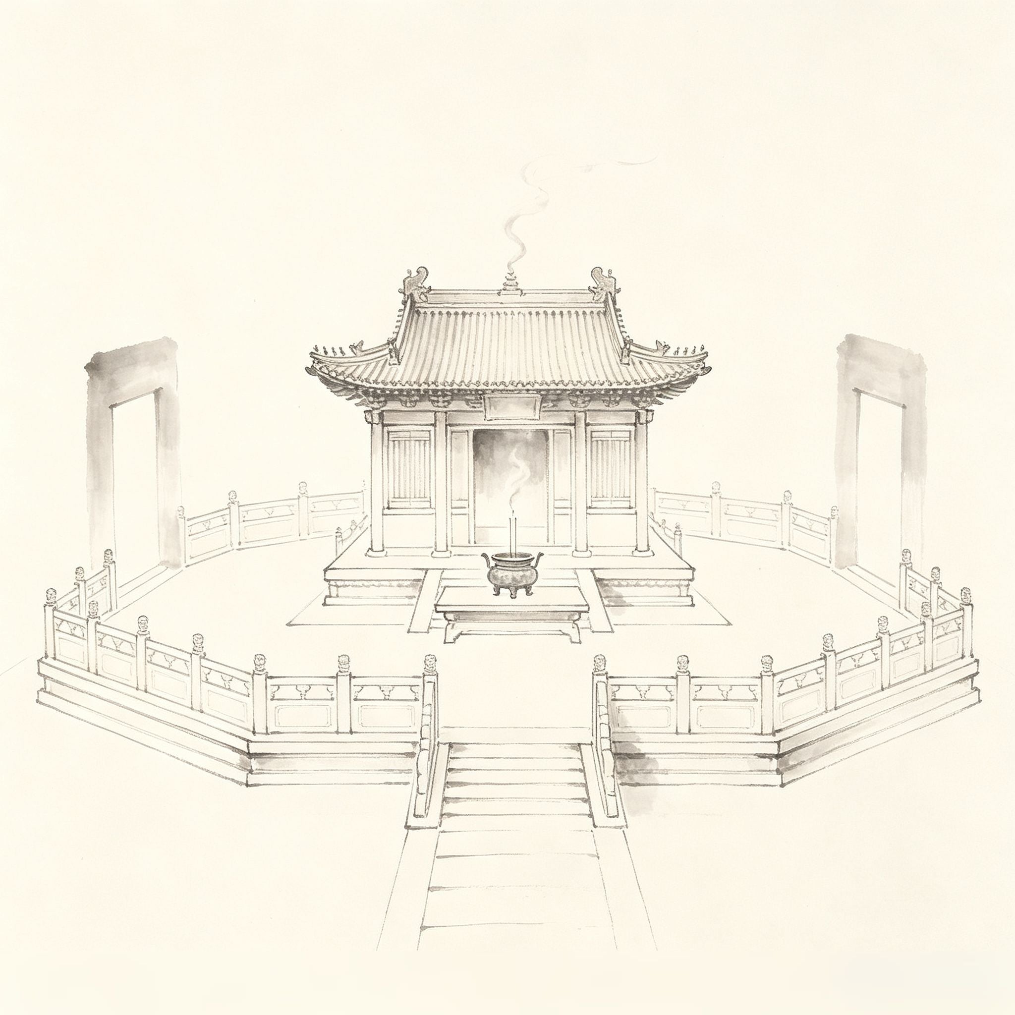 Zhong Tan (中坛) — the central altar tier in a Taoist ritual setting