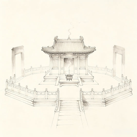 Zhong Tan (中坛) — the central altar tier in a Taoist ritual setting