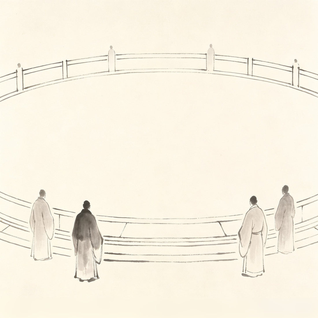 外坛 Wài Tán — the outer ceremonial altar platform in a Taoist ritual setting