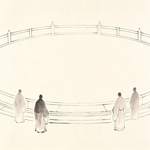 外坛 Wài Tán — the outer ceremonial altar platform in a Taoist ritual setting