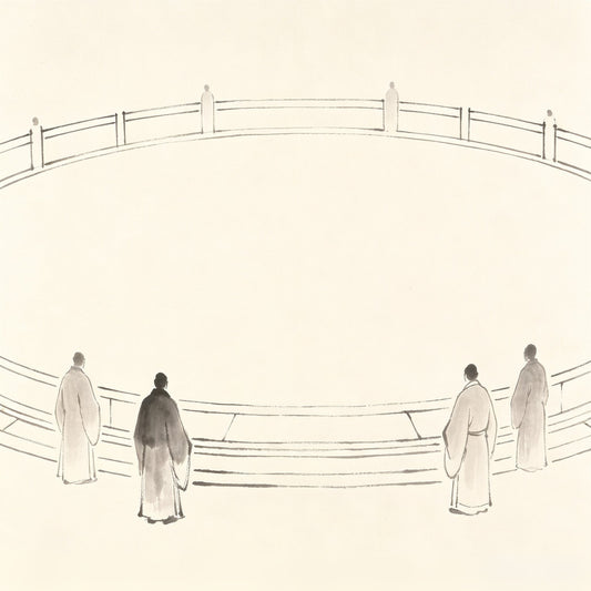 外坛 Wài Tán — the outer ceremonial altar platform in a Taoist ritual setting