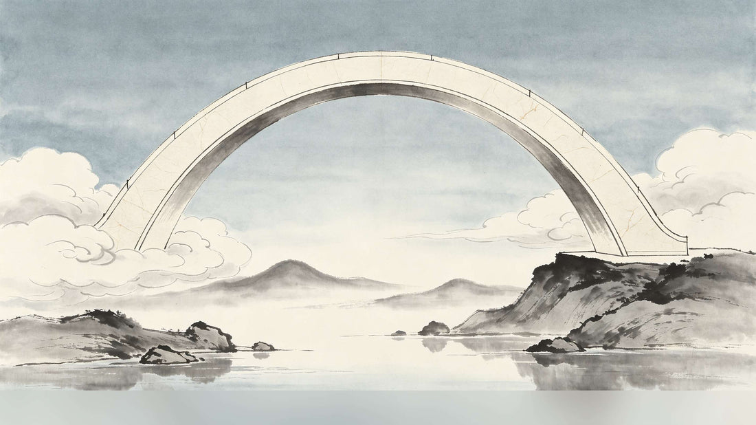 Ascending Immortal Dharma Bridge (升仙法桥) ritual paper structure used in Zhengyi Taoist salvation ceremony