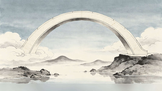 Ascending Immortal Dharma Bridge (升仙法桥) ritual paper structure used in Zhengyi Taoist salvation ceremony