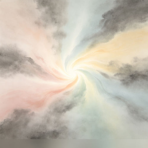 Five streams of light merging in a Taoist visualization of Da Dong Wu Qi