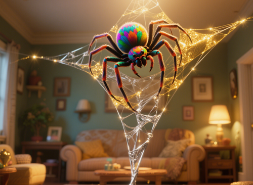 Omens of a Large Spider Appearing at Home
