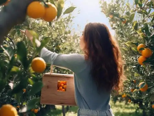 Dream meaning - woman picking fruits from tree