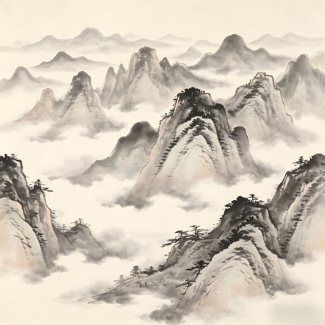 Taoist Celestial Masters Twenty-Eight Zhang administrative map in ink wash