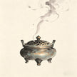 Ancient bronze incense burner with curling smoke, evoking the fire-based monastic role of Huotou in Taoist temple practice