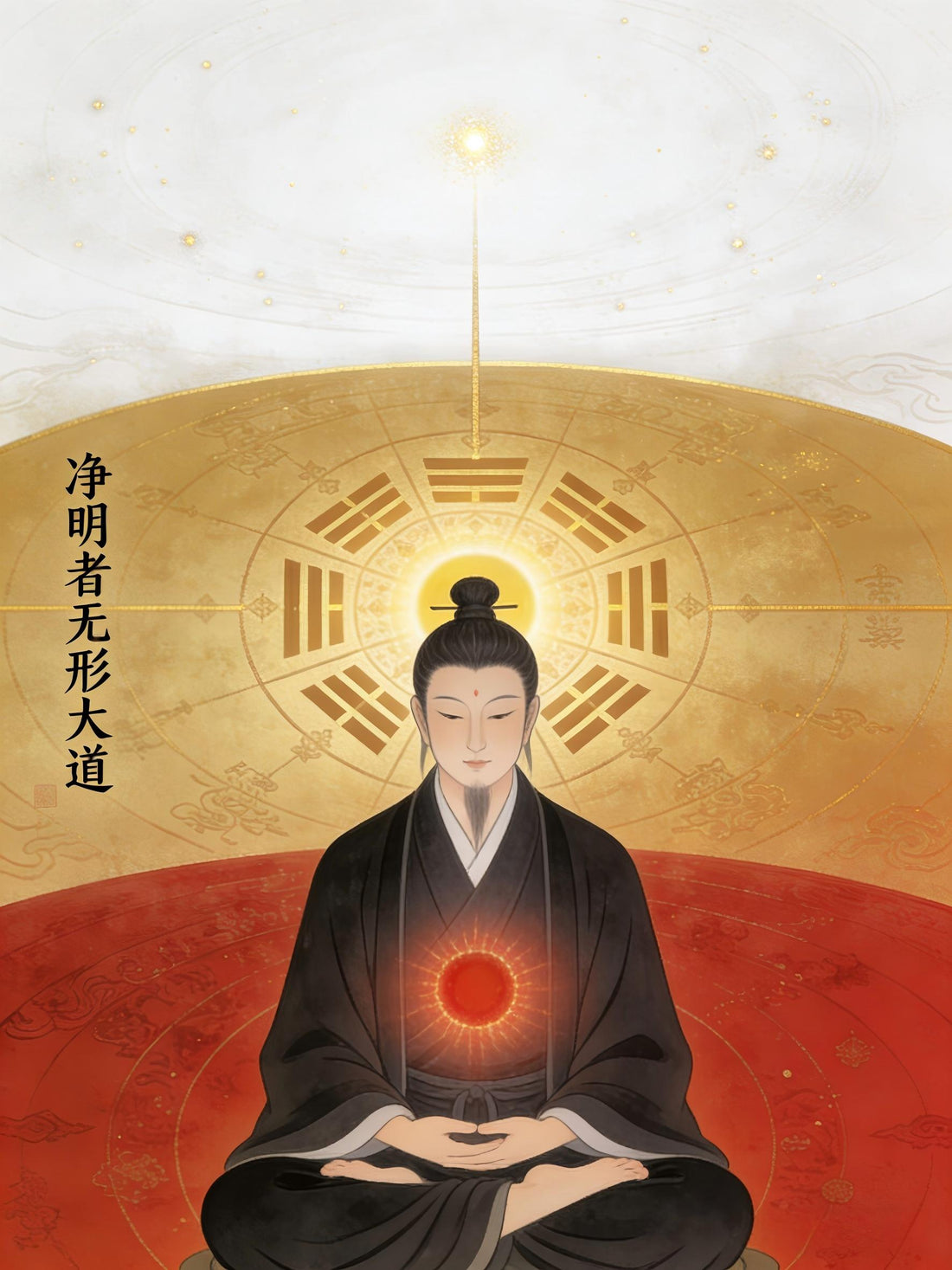 Pure brightness triad - celestial, cosmic, and human manifestations