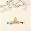 Radiant pure land adorned with jewels under luminous canopies, representing the Taoist pure land concept