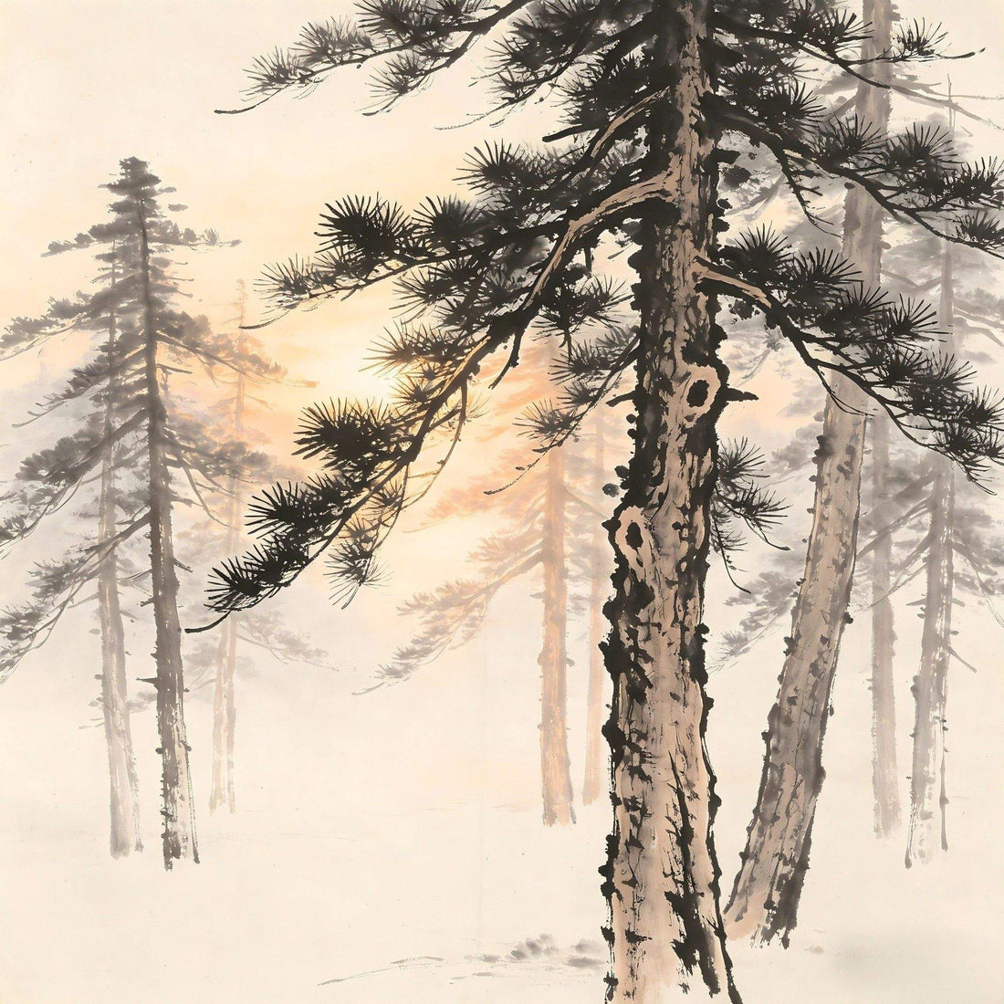 Ancient pine forest dawn Quanzhen ordination discipline inspection Jiu Cha Shi