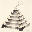 Taoist imperial palace altar with Nine Heavens ritual in traditional painting