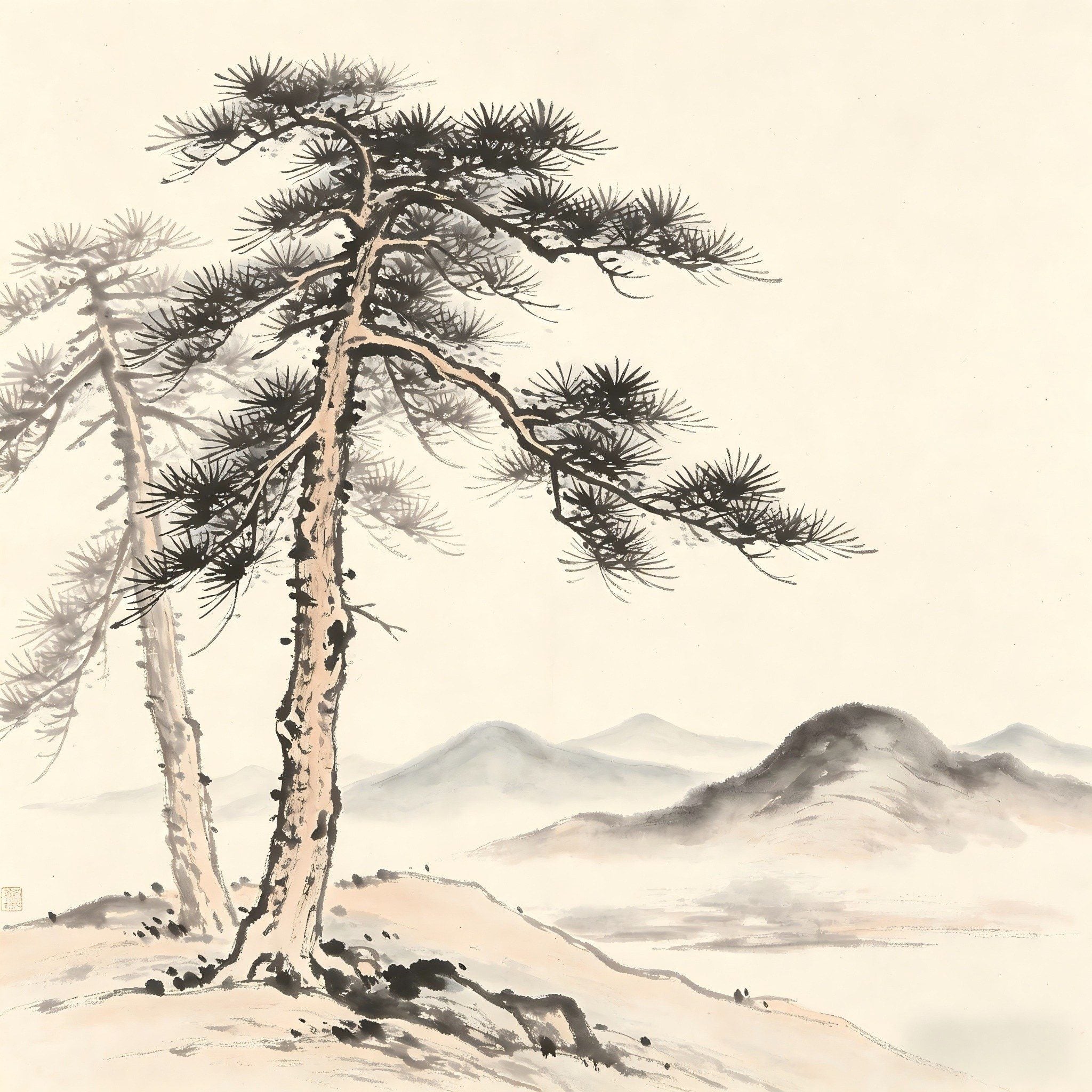 Clouds swirling solitary mountain peak Taoist ritual paradigm Ke Fan model