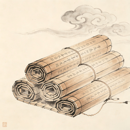 Ancient Chinese scrolls representing the San Fen texts of the Three Sovereigns