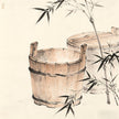 Shui Tou Taoist well with water buckets ink painting