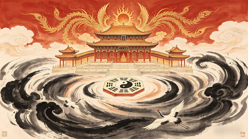 The Great Pure Realm of Dachi Tian — Taishang Laojun's celestial palace in the red heaven
