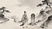Practitioner standing at mountain crossroads, contemplating perseverance, Longhu Mountain