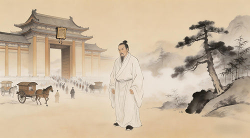 Taoist scholar at crossroads between worldly honor and spiritual dignity