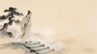 Taoist priest standing alone on temple steps at dawn, contemplating endurance, Longhu Mountain