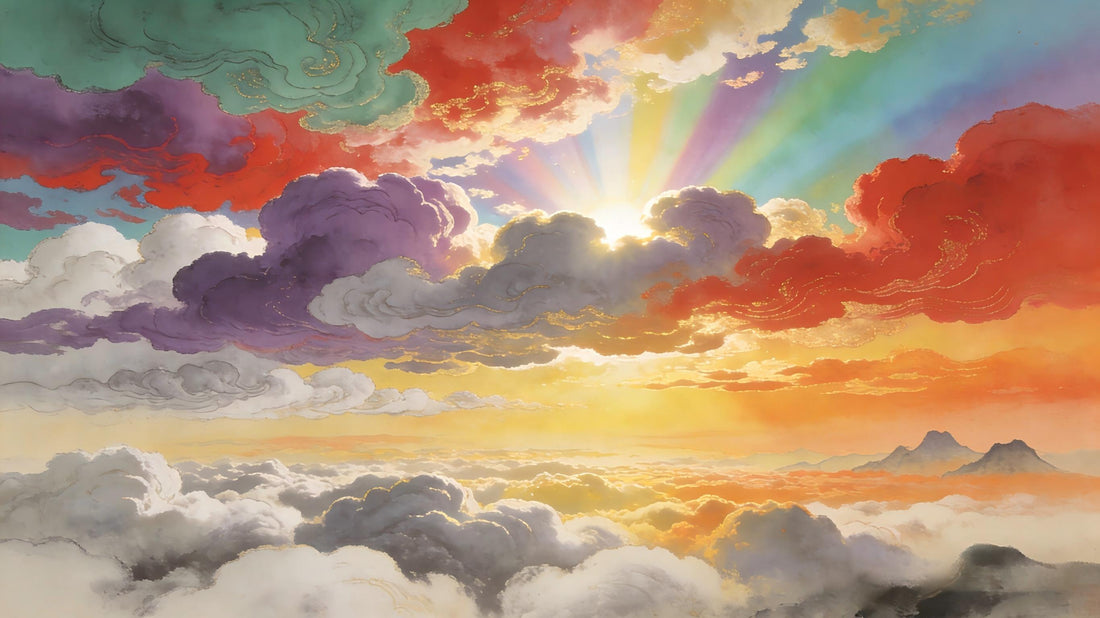 Nine celestial mist colors at dawn sunrise