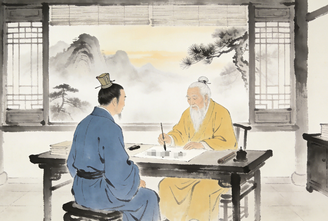 Master and disciple discussing the Nine Failures in Longhu Mountain study, Taoist cultivation obstacles, Zhengyi tradition