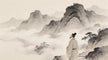 Taoist priest on Longhu Mountain path at dawn, representing the harmony of three essences