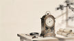 Ancient clock in Taoist temple, past present future transformation