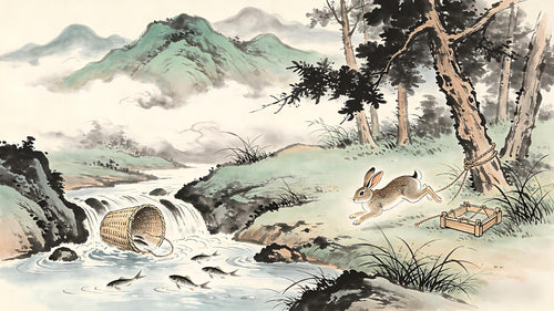 Taoist cultivator in spontaneous meditation — water and fire naturally ascending and descending without technique