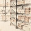 Tie Ku Taoist storehouse shelves with inventory ink painting
