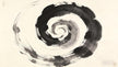 Ink painting of circular cosmic cycles, concentric rings fading into mist, representing ten thousand kalpas of formation and destruction
