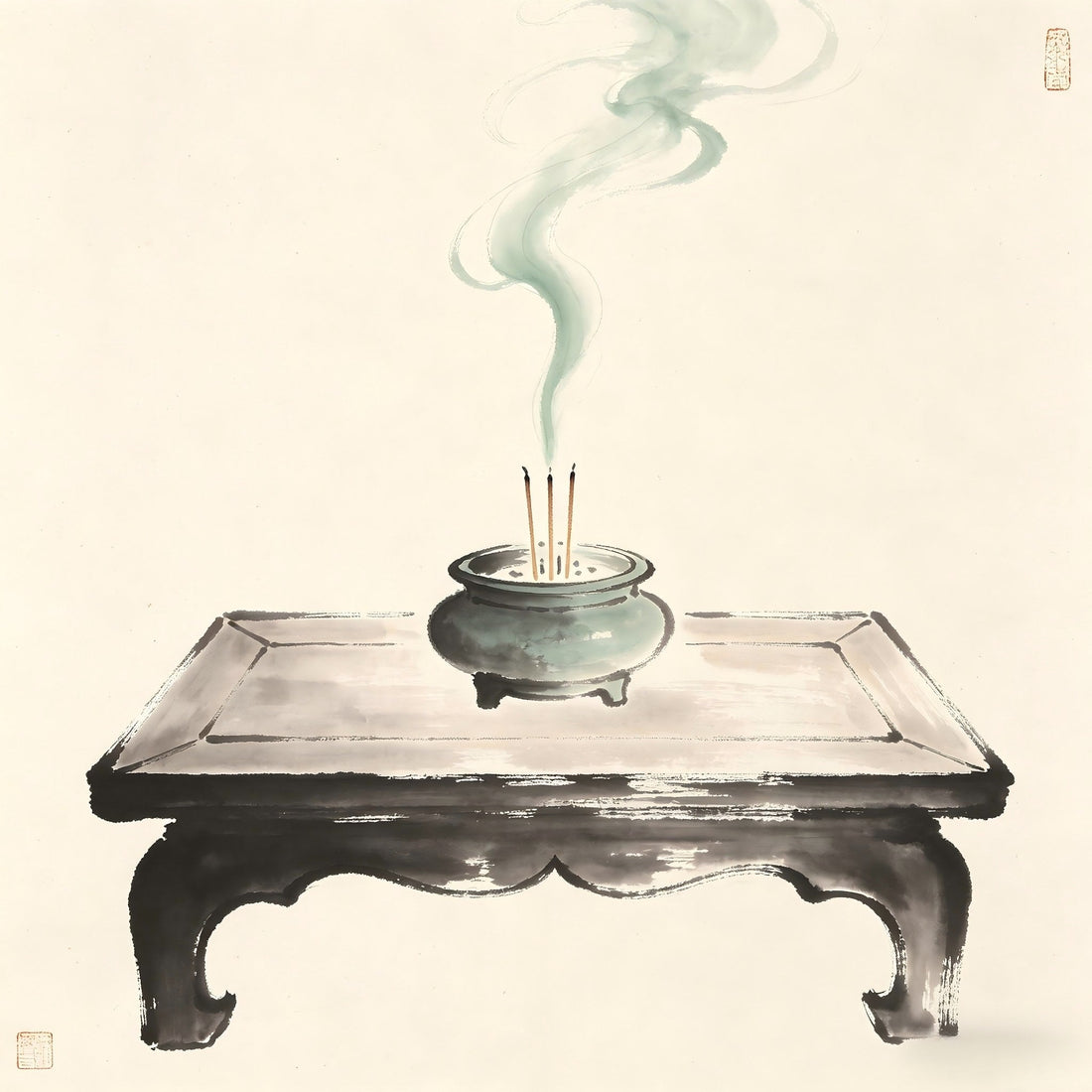 Yan Li Shi Taoist ordination platform with incense ink painting