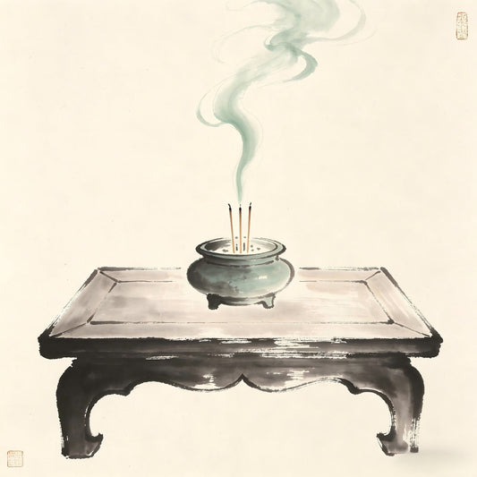 Yan Li Shi Taoist ordination platform with incense ink painting